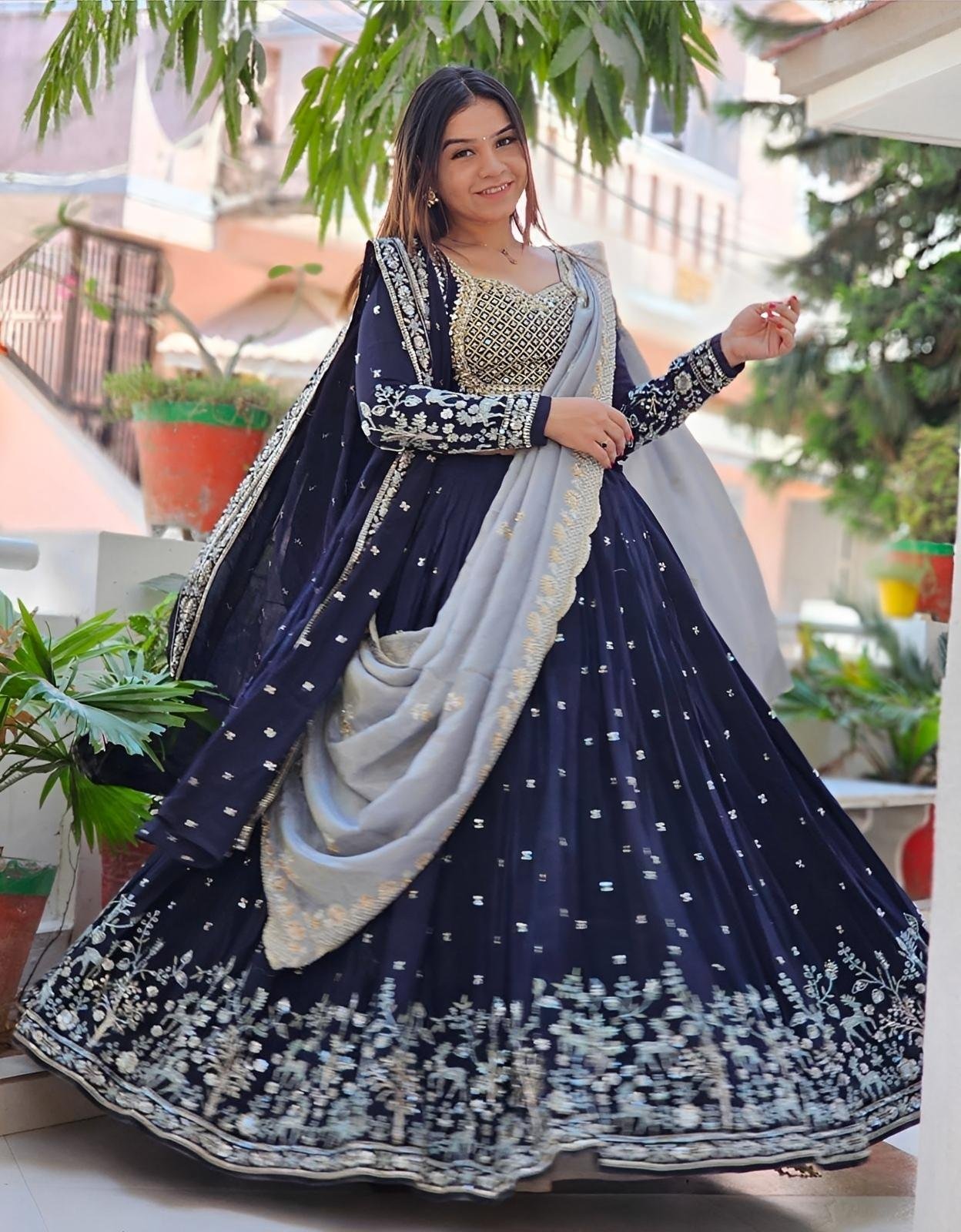 Heavy Flaired Lehenga With Two Dupatta